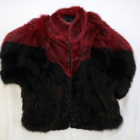 RED AND BLACK FOX FUR COAT - Picture 1 of 7